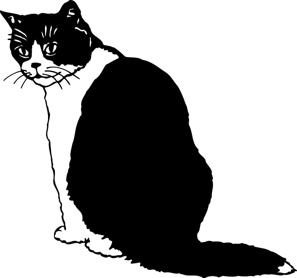 (image for) Black and White Cat Decal