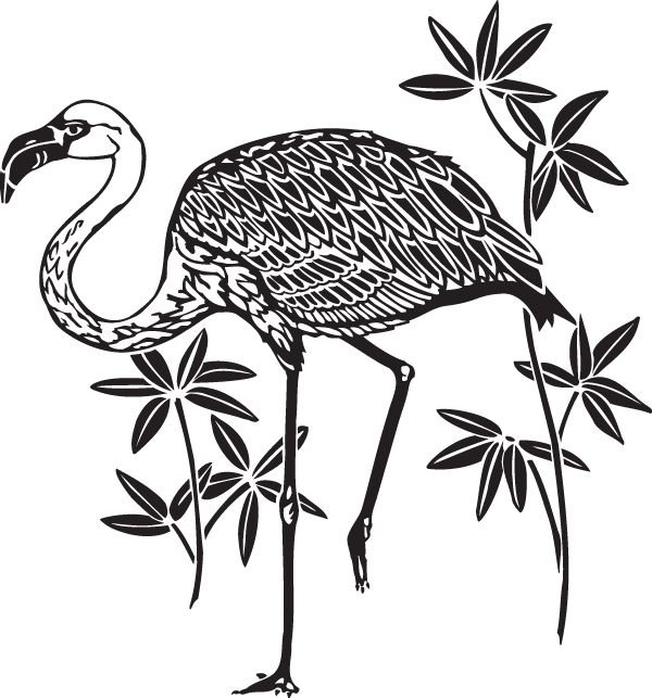 (image for) Walking Flamingo Decal