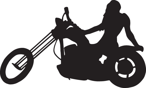 (image for) Chopper Motorcycle Woman Silhouette Decal