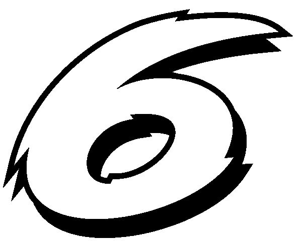 (image for) Racing number 6 sticker
