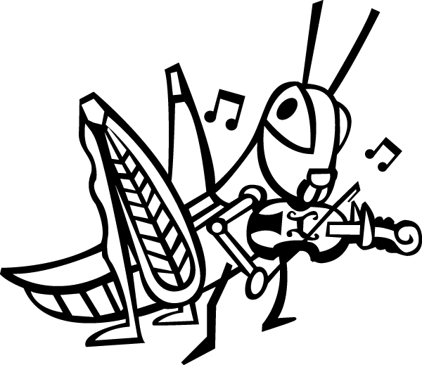 (image for) Grasshopper Playing Violin Decal