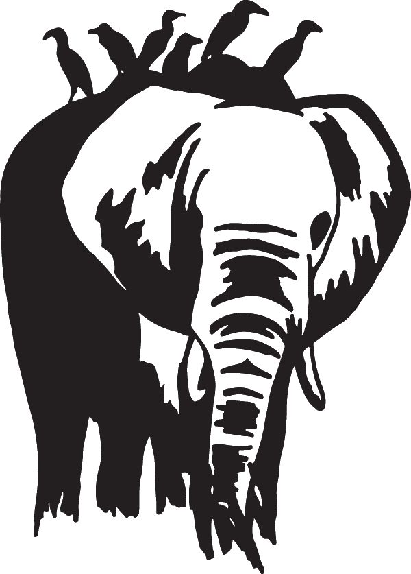 2 x ASIAN ELEPHANT Wildlife Printed Vinyl Sticker Decals 