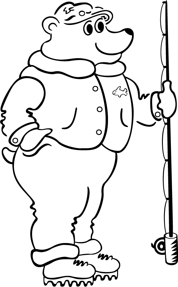 (image for) Fishing Bear Decal