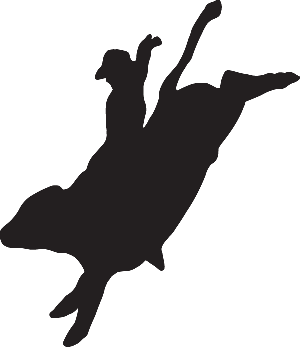 Cowboy On a Bull Silhouette Decal