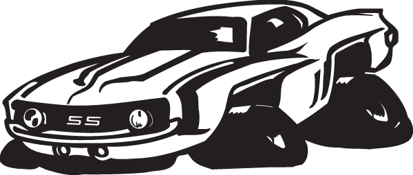 (image for) Cartoon corvette sticker
