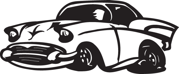 (image for) Cartoon 57 Chevy sticker