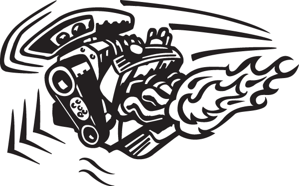 (image for) Flaming motor sticker