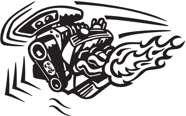 (image for) Flaming Motor decal