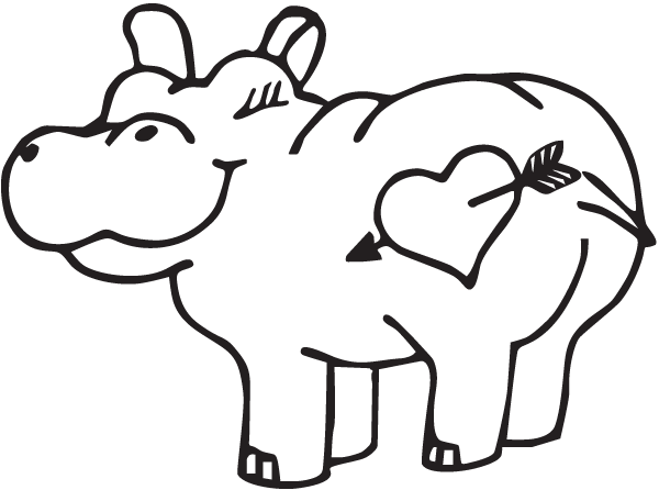 (image for) Love Hippo Decal